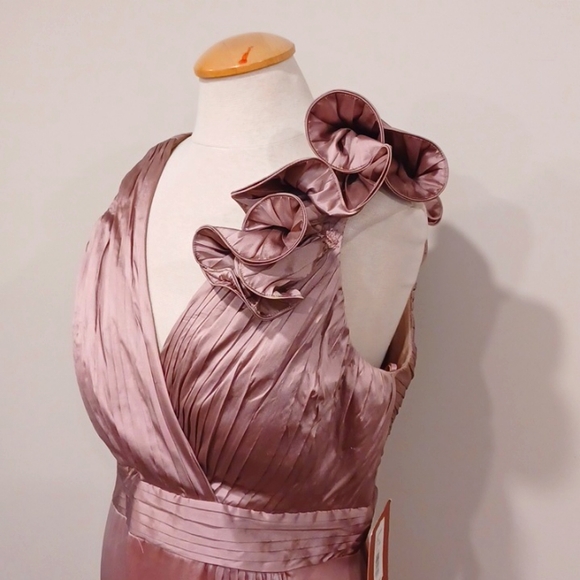 JS Collections Chiffon & Taffeta Empire Waist Gown NEW- Sz. 16 - Picture 3 of 10